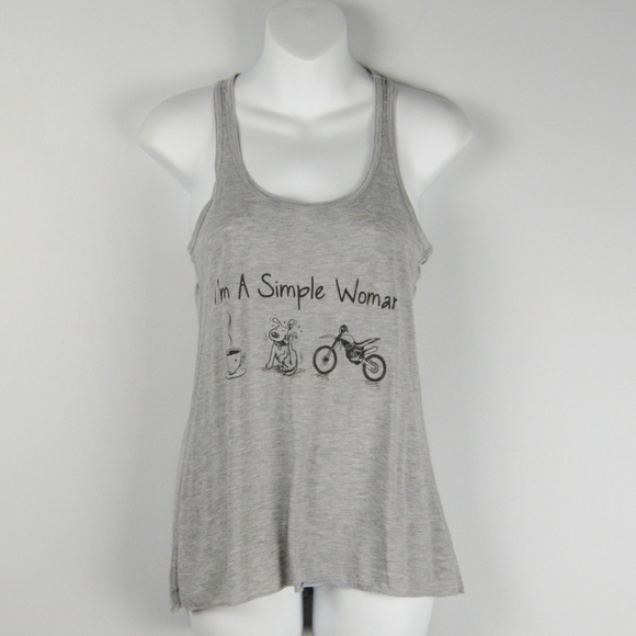 Tops - "I'm A Simple Woman" Racer Back Tank Top